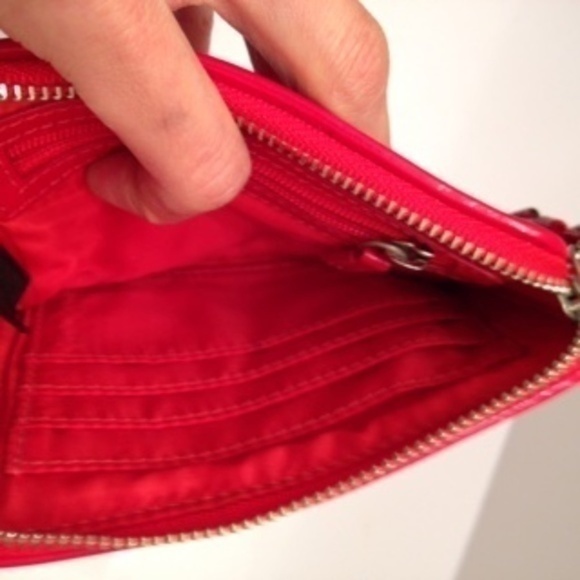 COACH rare poppy scrible wristlet wallet